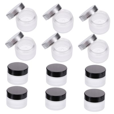 12pcs Frosting Cream Jar Makeup Spoon Jar Round Clear Jars Makeup Container Empty Cosmetic Jars Refillable Containers for Small Container Vial Glass Travel Little Cream/68