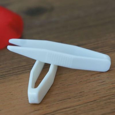 50 Pcs White Mini Plastic Contact Lens Clip Beauty Tweezers Makeup Tool Hair Removal Tweezers for Double Eyelid, Hand Tools