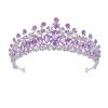 TRUSTTWO Baroque Purple Crystal Bride Crown Princess Tiara Rhinestone Pageant Diadem Wedding Hair Jewelry Bridal Tiaras Vintage Headpiece The New(Silver Purple) view 1