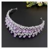 TRUSTTWO Baroque Purple Crystal Bride Crown Princess Tiara Rhinestone Pageant Diadem Wedding Hair Jewelry Bridal Tiaras Vintage Headpiece The New(Silver Purple) view 3