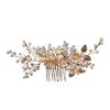 TRUSTTWO Silver Color Pearl Rhinestone Wedding Hair Combs Bridal Hair Accessories Fit For Women Bride Hair Jewelry Flower Party Hairpin Gift The New(Gold-01) view 1