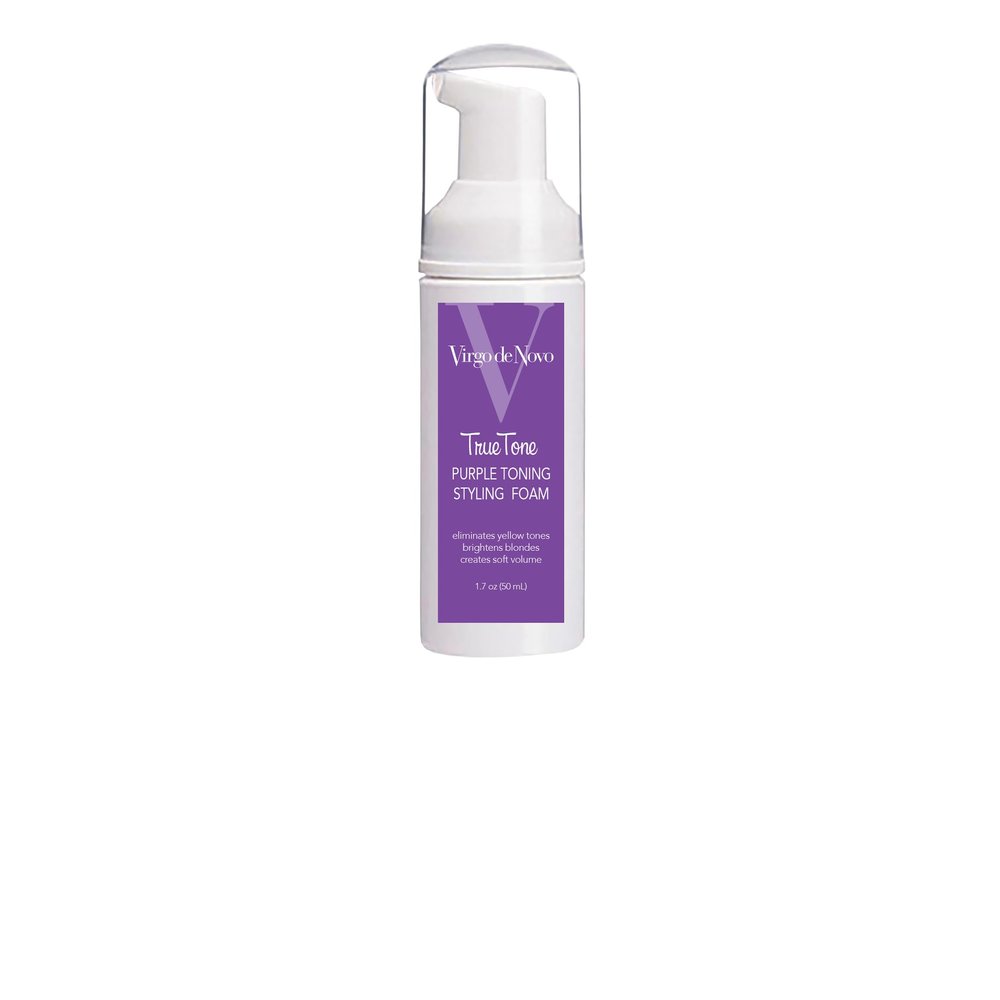 True Tone Purple Toning & Styling Foam - Brightens Blondes - Removes Yellow & Brassy Tones On Bleached, Blonde Or Highlighted Hair - Adds Body - 1.7 oz