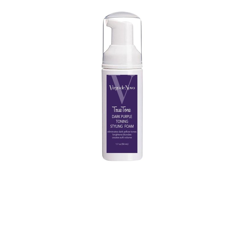 True Tone Dark Purple Toning & Styling Foam - Brightens Blondes - Removes Dark Yellow & Brassy Tones On Bleached, Blonde Or Highlighted Hair - Adds Body - 1.7 oz