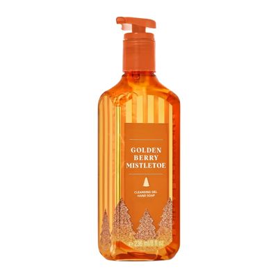 Bath Body Golden Berry Mistletoe Gentle Gel Hand Soap | 8 Fl Oz | Scented with Natural Essential Oils
