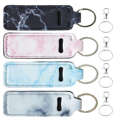 Belolvar Chapsticks Holder Keychain for Lipstick, Bright Lip Balm Lip Gloss Holder Stocking Stuffers for Women (Marble)