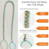 Elastic Spiral Hair Ties for Long Thick Curly Hair, 34" Soft Ponytail Holders Colorful Braided Pony Tails Wrap Hair Ties for Women Girls Stretchy Hair Bands for Biker Boating Running-Single view 3