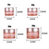 2 PCS 50ml /1.7oz Empty Pink Glass Cream Jars Pots Cosmetic Jars with Rose-Golden Cover and Inner Liner Refillable Makeup Sample Packing Face Cream Eye-shadow Moisturizer Emulsion Bottles Containers view 2