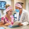 Uorisanigo 4 Pcs Wide Headbands with Mask Button Non Slip Pink Heart Love Reduce Ear Pain Sweatbands with Button Headbands for Nurses Doctors Mask Ear Protector Hair Bands view 4