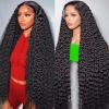 13x6 Deep Wave Lace Front Wigs Human Hair for Women HD Transparent Deep Curly Lace Frontal Wigs Pre Plucked with Baby Hair Natural color(26 Inch) view 1