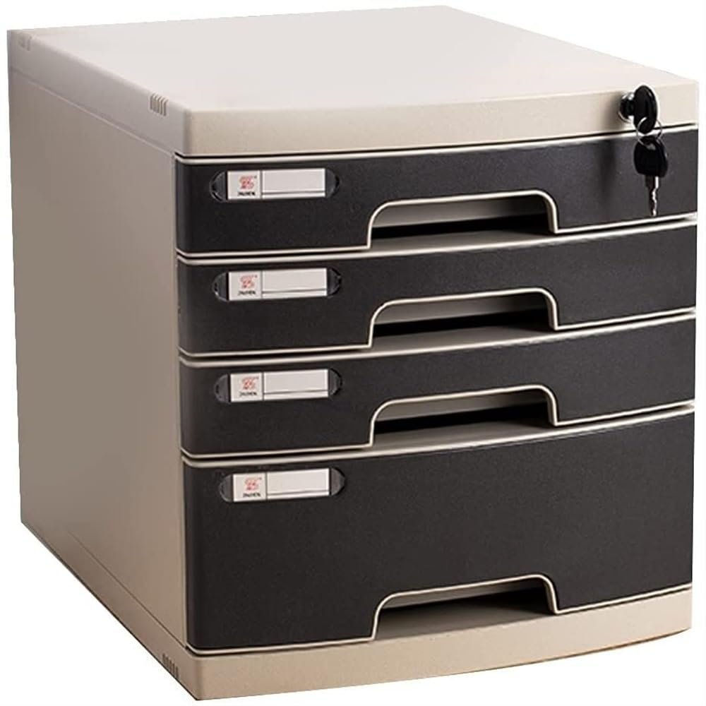 Filing Cabinets for Home Office Storage Drawers Plastic Lockable Filing Cabinet Multifunctional Storage Drawer Box A4 Storage Drawer Unit(B)