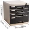 Filing Cabinets for Home Office Storage Drawers Plastic Lockable Filing Cabinet Multifunctional Storage Drawer Box A4 Storage Drawer Unit(B) view 2