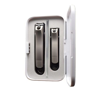 Anti Splash Nail Clipper Set, Stainless Steel, Ultra Sharp, Sturdy, Nano Glass Files, Magnetic Boxes, Silver Black