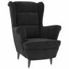Sufrk Black Velvet Massage Chair, Relaxing Chair, Reclining Massage Chair view 3