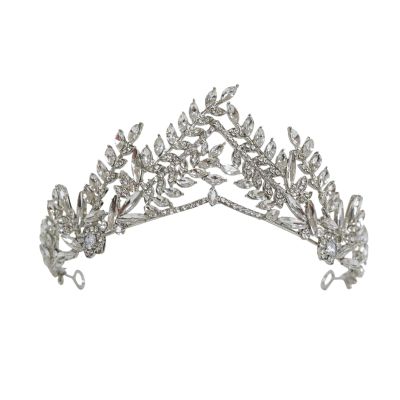 TRUSTTWO Luxury Crystal Leaf Wedding Crown For Bride Headpiece Baroque Tiara And Crown Fashion Princess Tiara Rhinestone Hair Accessories The New