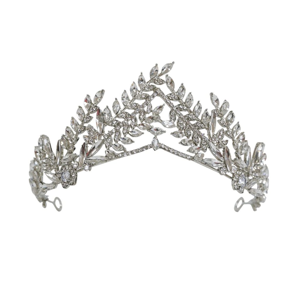 TRUSTTWO Luxury Crystal Leaf Wedding Crown For Bride Headpiece Baroque Tiara And Crown Fashion Princess Tiara Rhinestone Hair Accessories The New