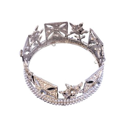 TRUSTTWO Vintage Flower Queen Crown Pearl Bridal Hair Jewelry Full Round Crowns Pageant Wedding Headdress Brides Hair Hair Accessories The New