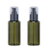 2Pcs 100ml/3.3oz Empty Green Plastic Lotion Pump Bottles with Black Pump Top Refillable Travel Liquid Soap Dispenser Jars Packing Storage Container for Cosmetic Remover Oil view 1