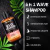 2PCS Wash Shampoo for Black Men - 360 Waves Shampoo for Men Hydration Enhance Shampoos Biotin Hair Growth Shampoos with Wave Comb Hair Brush- Strengthens Hair Promote Growth Nourishes (12 FL OZ) view 4