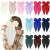 12PCS Hair Bows for Women Big Silky Satin Bow Clips with Long Tails Oversized, Cute Halloween Christmas Hair Accessories for Women, Aesthetic Large Ribbons Bow view 1