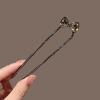 2pcs U Shape French Hairpin with Crystal Bow Woman Elegant Metal Hair Chopsticks for Thick Long Hair Bun Hair Accessory, 12.3cm view 3