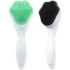 Beomeen Silicone Face Scrubber Exfoliating Brush, 2 Pack Manual Handheld Facial Cleansing Brush Blackhead Scrubber, Soft Bristles Waterproof for Face Skincare (Green,Black White) view 1