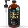 BALM OF GILEAD Organic Castor Oil for Skin Hydration - Therapeutic Cold Pressed, USDA Certified 100% Pure, Glass Bottle - 16 oz Unrefined, Hexane Free, Castor Oil for Hair & Eyelashes Growth view 1
