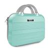 14" Portable Hard Shell Makeup Travel Case - Stylish PC+ABS Cosmetic Organizer for Women - Scratch-Resistant, Elastic Strap, Mini Suitcase - Perfect for Romantic GiftsOpal Green view 1