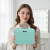14" Portable Hard Shell Makeup Travel Case - Stylish PC+ABS Cosmetic Organizer for Women - Scratch-Resistant, Elastic Strap, Mini Suitcase - Perfect for Romantic GiftsOpal Green view 3