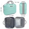 14" Portable Hard Shell Makeup Travel Case - Stylish PC+ABS Cosmetic Organizer for Women - Scratch-Resistant, Elastic Strap, Mini Suitcase - Perfect for Romantic GiftsOpal Green view 4