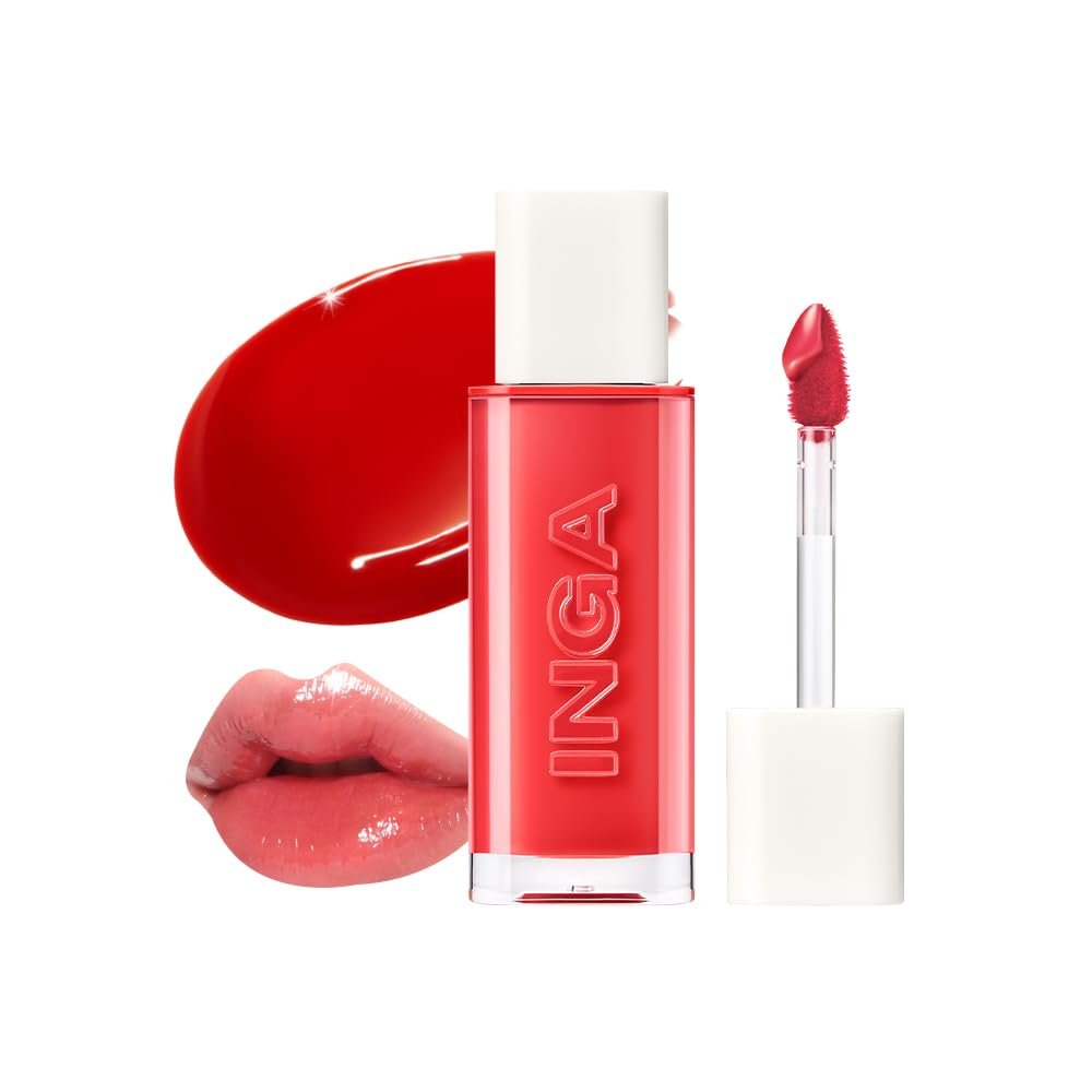 INGA Water Glow Lip Tint | Hydrating, Glossy Korean Lip Tint with Sheer Color & Glass-Like Shine | Long-Lasting, Non-Sticky Korean Lip Stain (NARCISSISM)