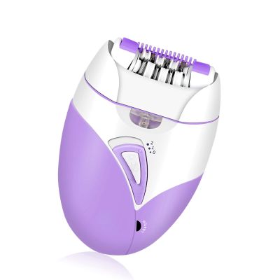 Electric Hair Removal Epilator Rechargeable Hair Trimmer Detachable Head Women Man (Purple)
