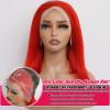 13x4 HD Transparent Blunt Cut Bob Wigs - Human Hair Lace Front - Wear and Go, Glueless, Pre Plucked, Natural Hairline - Red Lace Frontal Bob Wigs for Women view 2