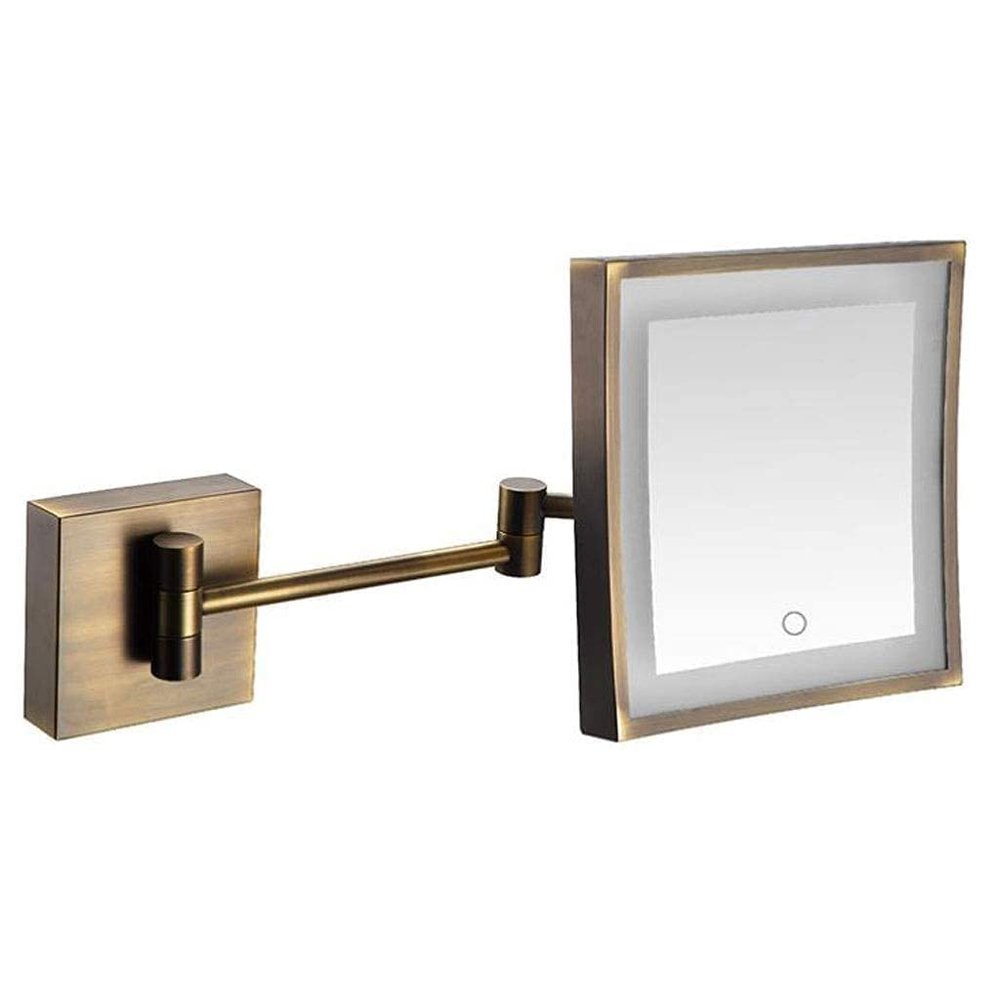 Makeup Mirror Vanity Mirror Vanity Mirrors,Square Touch Single-Sided Makeup Mirror with Light Folding Extension Mirror Bathroom Wall-Mounted Magnifying Beauty Mirror Cosmetic Mirror ( Color : Zi (A 8
