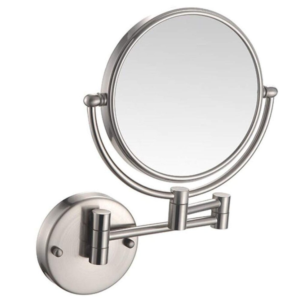 UXHRILV Makeup Vanity Mirror,Two-Sided Wall Mounted Beauty Mirror Multiple Magnification Bathroom Mirror 360Swivel Extendable Cosmetic Mirror 8inch (Nickel 3X)