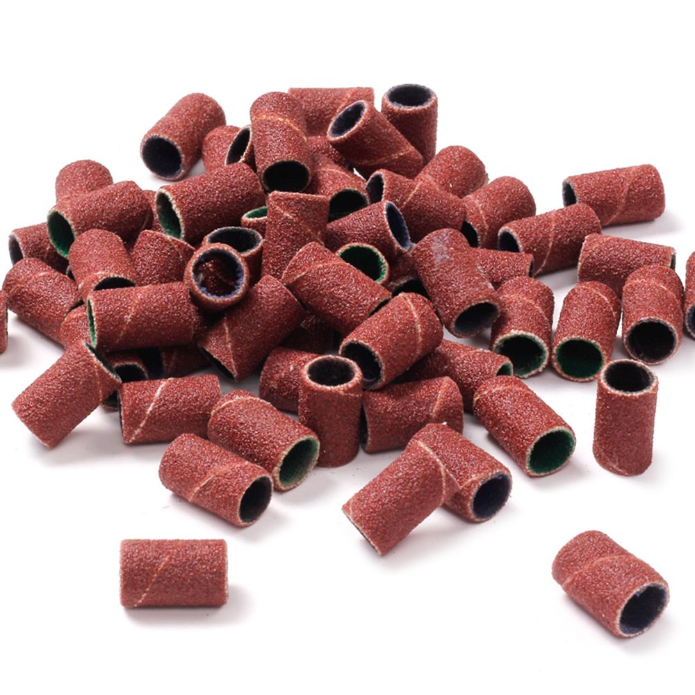 100Pcs 80/120/150/180/240Grit Sanding Bands For Drill Fine Grit Sanding Bands Drill Sanding Bit