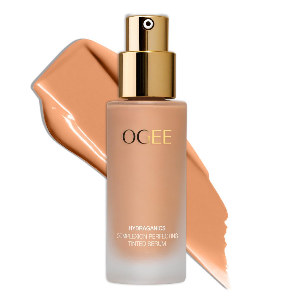 Ogee Complexion Perfecting Liquid Foundation - Lightweight Tinted Moisturizer For Face (Gingko 5.00N - Medium Tan, Neutral Undertones) - with Vitamin C & Jojoba Oil - Certified Organic & Made in USA