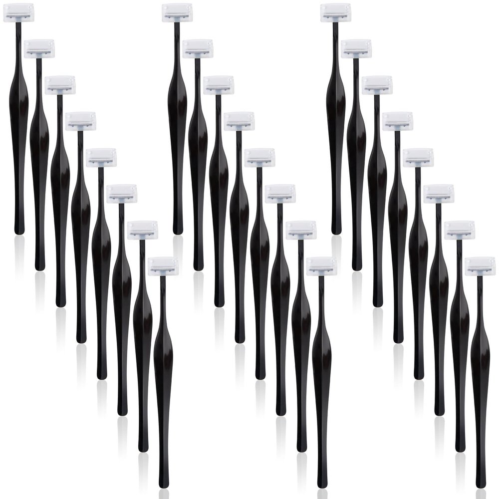 CustomyLife 24 Pack Eyebrow Trimmer Razors, Stainless Steel Face Razors Shaver Eye Brow Shapers Black Precision Facial Hair Removal Tool for Makeup Women Men
