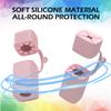 4 pcs Silicone Lip Balm Holder Lipstick Cases Keychain Chapstick Case Holder Lip Balm Sleeves Pouch, Portable Silicone Lip Gloss with Ball Bead Chain (4 pcs, Pink01 + Blue02+Purple03 + Green04) view 4