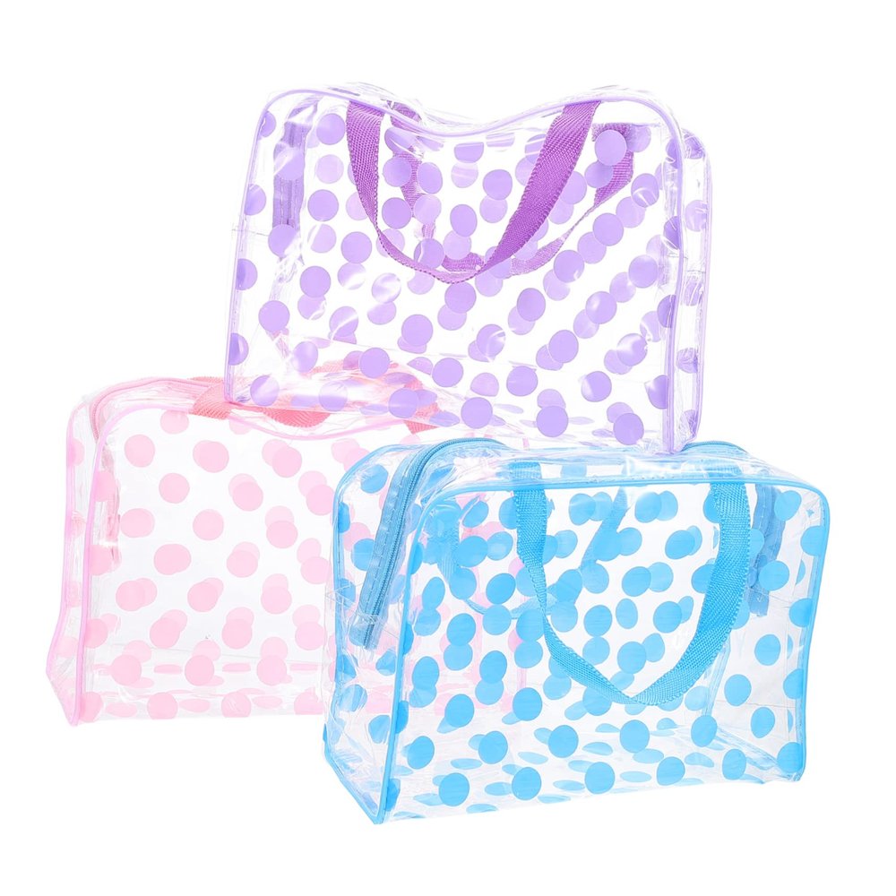 3pcs Travel Storage Bag Cosmetic Containers Clear Plastic Zipper Pouch Travel Bags Travel Toiletries Plastic Zip Bags Clear Makeup Organizer Bag Large Pvc Tote Bag High Capacity/723