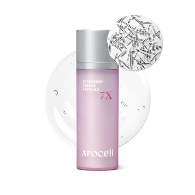 AROCELL Super Shot Coltra Ampoule 7X 30ml/1.01 Fl Oz  Korean Collagen Micro Shot Ampoule for Hydrating, Moisturizing, Elasticity Boosting, Pore Care, Wrinkle Care, Lightweight Fast Absorbing Skincare