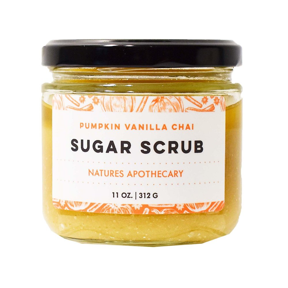 Pumpkin Vanilla Chai Organic Sugar Scrub for Glowing, Smooth, and Healthy Skin, Hypoallergenic, All-Natural, Plant-Derived, Made in USA by DAYSPA Body Basics
