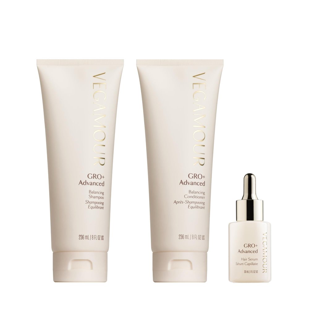 VEGAMOUR GRO+ Advanced Essentials Kit | Removes Buildup, Improves Hair Density, Reduces Shedding, Hydrates and Exfoliates the Scalp | For Severe Signs of Thinning | Color Safe, Vegan, Cruelty-Free
