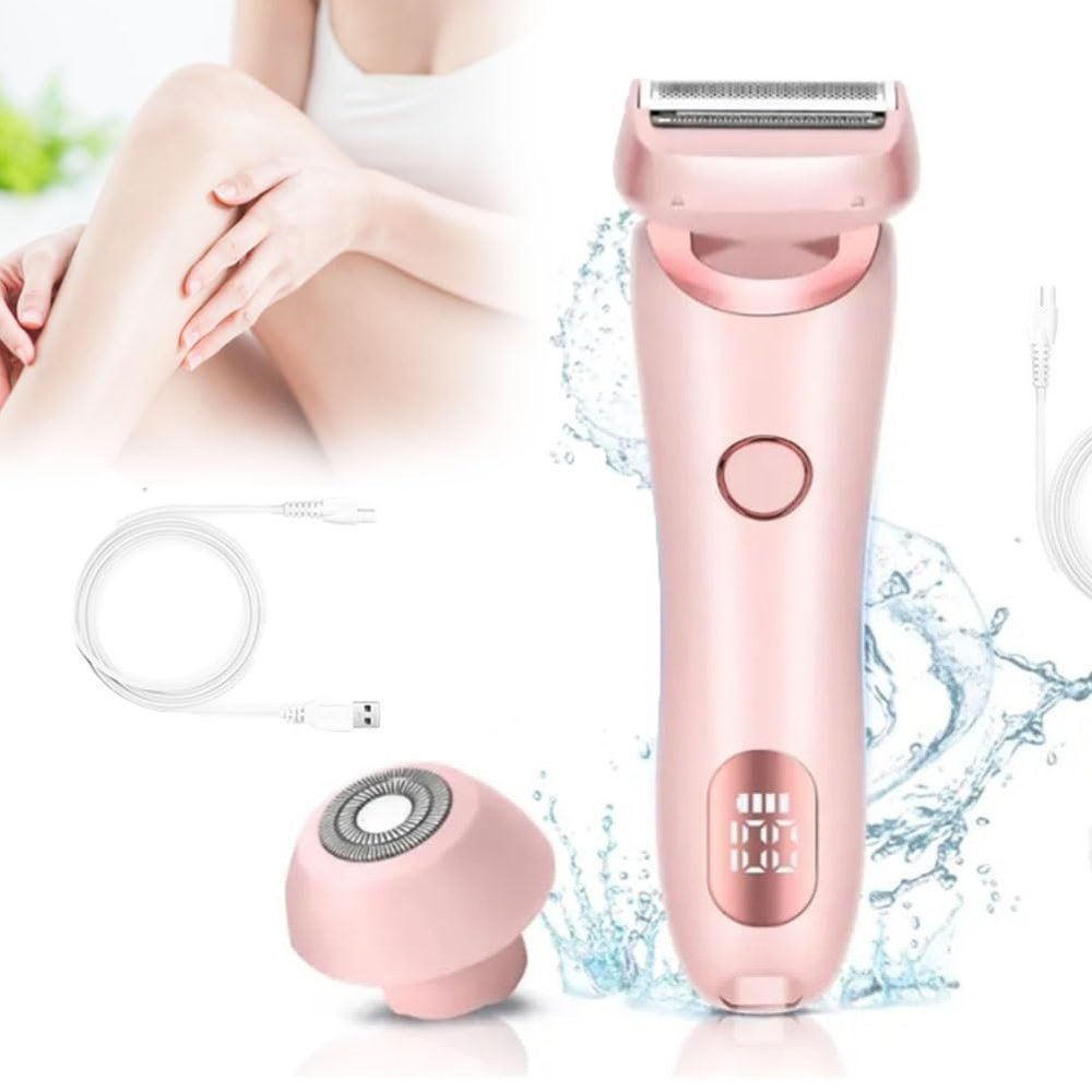 ROFALI 2 in 1 Electric Shaver Razors for Women, Shaver, Electric Shaver,Women Electric Shaver, Digital Display, Razor,Wet & Dry Use, for Armpit/Legs/Arms(Pink)