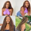 JCZVQPAB Wigs Highlight Honey Blonde Colored HD Lace Frontal Wigs Curly Human Hair Wig 150% Deep Wave Lace Front Wigs Transparent Remy Hair Lace Wigs for Women Wig(13x4 HD Lace Wig,28 Inch) view 2