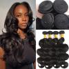 12A Body Wave Bundles Human Hair 20 22 24 26 Inch Unprocessed Brazilian Hair 4 Bundles Human Hair Body Wave Hair Extensions for Women Natural Black view 1