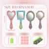 Threehoney 4 Pcs Diamond Painting Mirror Handheld Kits Valentine Christmas Art Gifts Compact Decorate Your Own Mirror for Hand DIY Crafts view 2