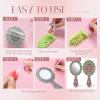 Threehoney 4 Pcs Diamond Painting Mirror Handheld Kits Valentine Christmas Art Gifts Compact Decorate Your Own Mirror for Hand DIY Crafts view 4