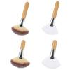 4Pcs Fluffy Facial Brushes Esthetician Fan Brushes Esthetician Short Handle Fan Brush Soft Bristle Highlighter Brush Face Makeup Tools for Powder Blush Body Powder Brush view 1