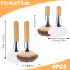 4Pcs Fluffy Facial Brushes Esthetician Fan Brushes Esthetician Short Handle Fan Brush Soft Bristle Highlighter Brush Face Makeup Tools for Powder Blush Body Powder Brush view 2