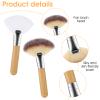 4Pcs Fluffy Facial Brushes Esthetician Fan Brushes Esthetician Short Handle Fan Brush Soft Bristle Highlighter Brush Face Makeup Tools for Powder Blush Body Powder Brush view 3
